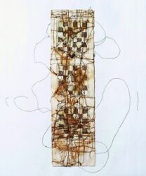 Umwelt Umfeld- (Draht auf Ätzradierung gerostet), 2004 Umwelt Umfeld- (Draht auf Ätzradierung gerostet), 2004